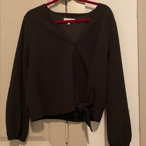 Black madewell long sleeve wrap shirt